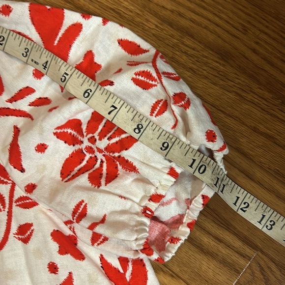 Cupcake and Cashmere Two Purce Red/White Floral Linen Skirt Set SZ Large - Picture 7 of 13
